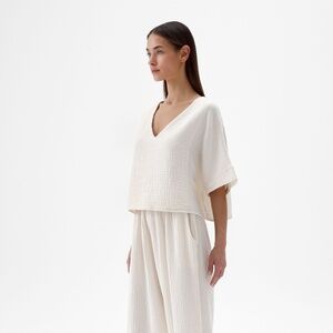 Simpuna Crinkle V-Neck Crop Top